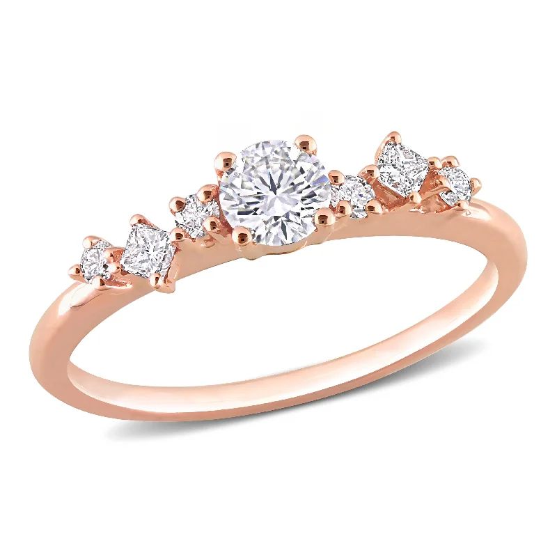 Miadora 14k Rose Gold 1/2ct TDW Diamond Engagement Ring