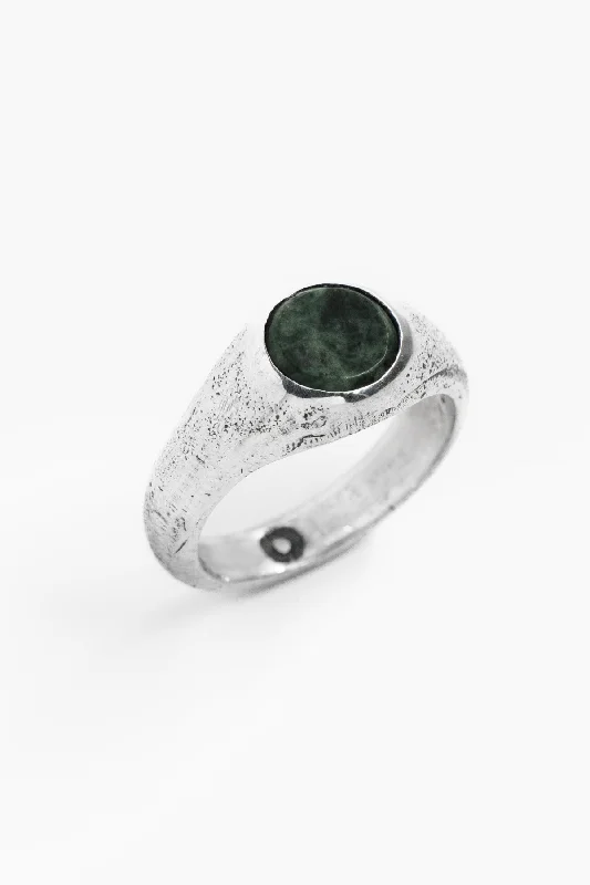 Orbit Signet Green Marble