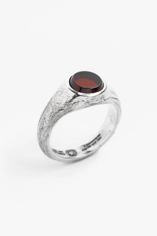 Orbit Signet Red Garnet