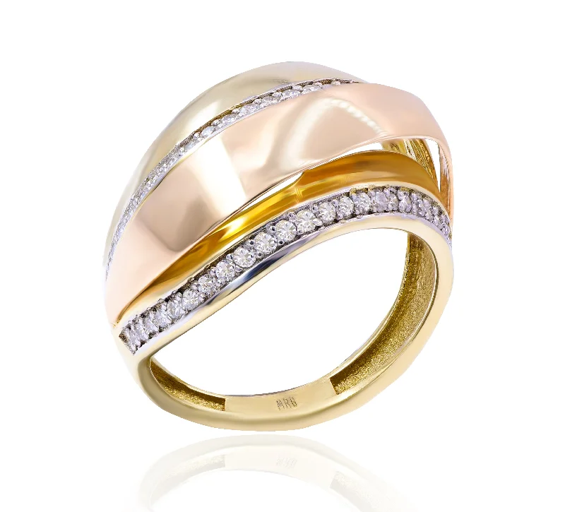 0.56ct Diamond Ring set in 14KT Yellow and Rose Gold / MD05