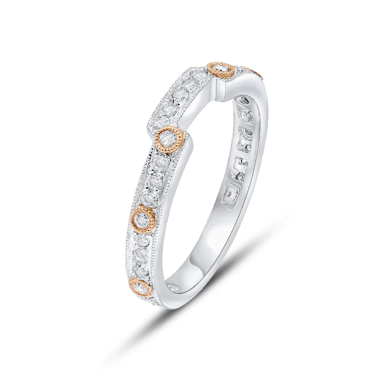 0.37ct Diamond Ring set in 18KT White and Rose Gold / R03459D