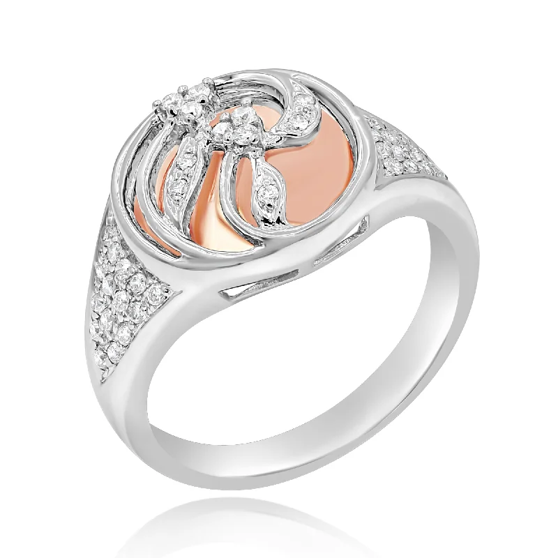 0.28ct Diamond Ring set in 14KT White and Rose Gold / R3954X