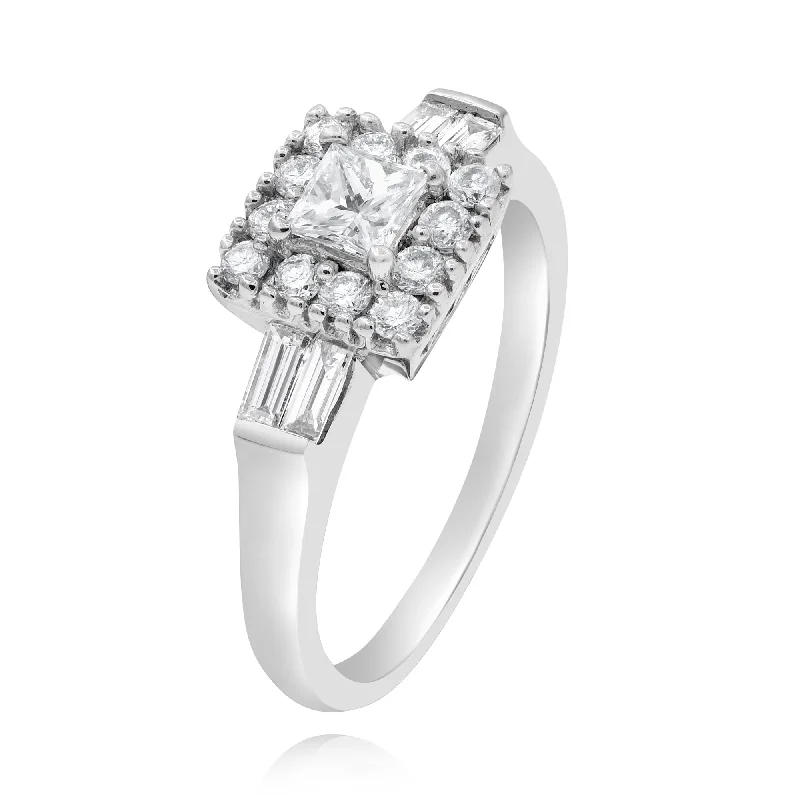 0.90ct Diamond Ring set in 18KT White Gold / R4358H2