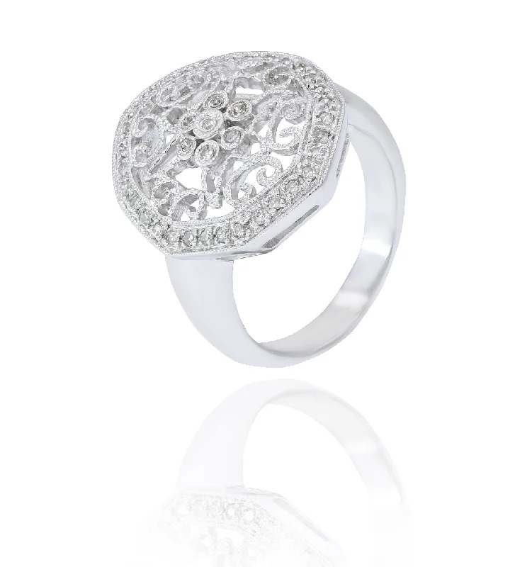 0.23ct Diamond Ring set in  14KT White Gold / R4625