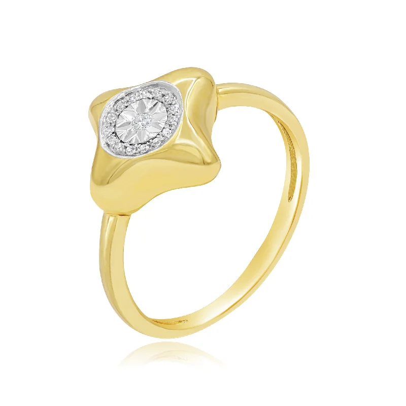 0.05ct Diamond Ring set in 14KT White and Yellow Gold / R48323A