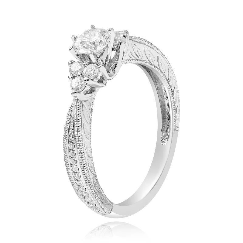 0.74ct Diamond Ring set in 14KT White Gold / R8423C