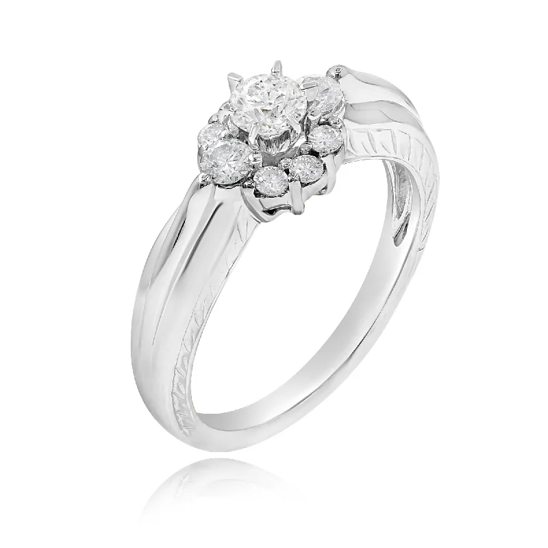 0.66ct Diamond Ring set in 14KT White Gold / R8429B