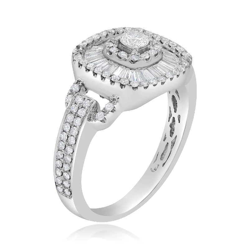 0.88ct Diamond Ring set in 18KT White Gold / R9179