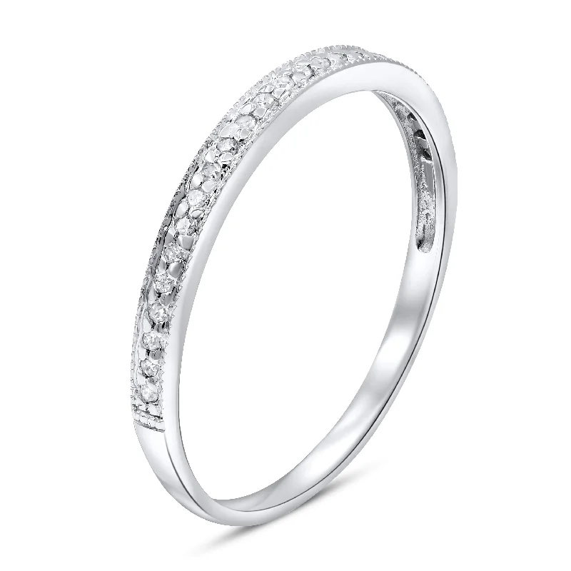 0.10ct Diamond Ring set in 14KT White Gold / RA2019