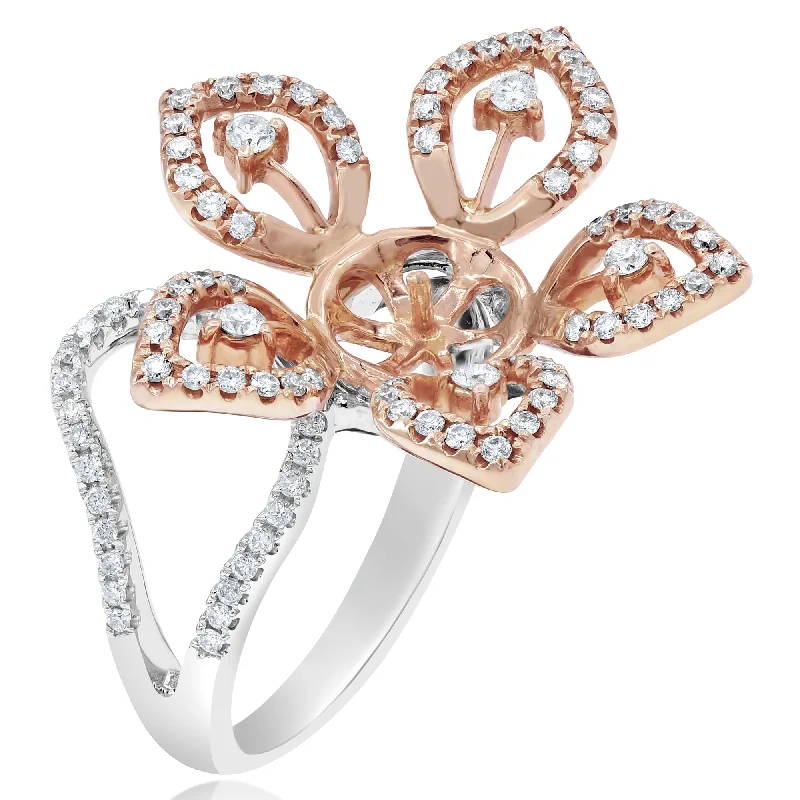 0.62ct Diamond Ring set in 18KT White and Rose Gold / RA305