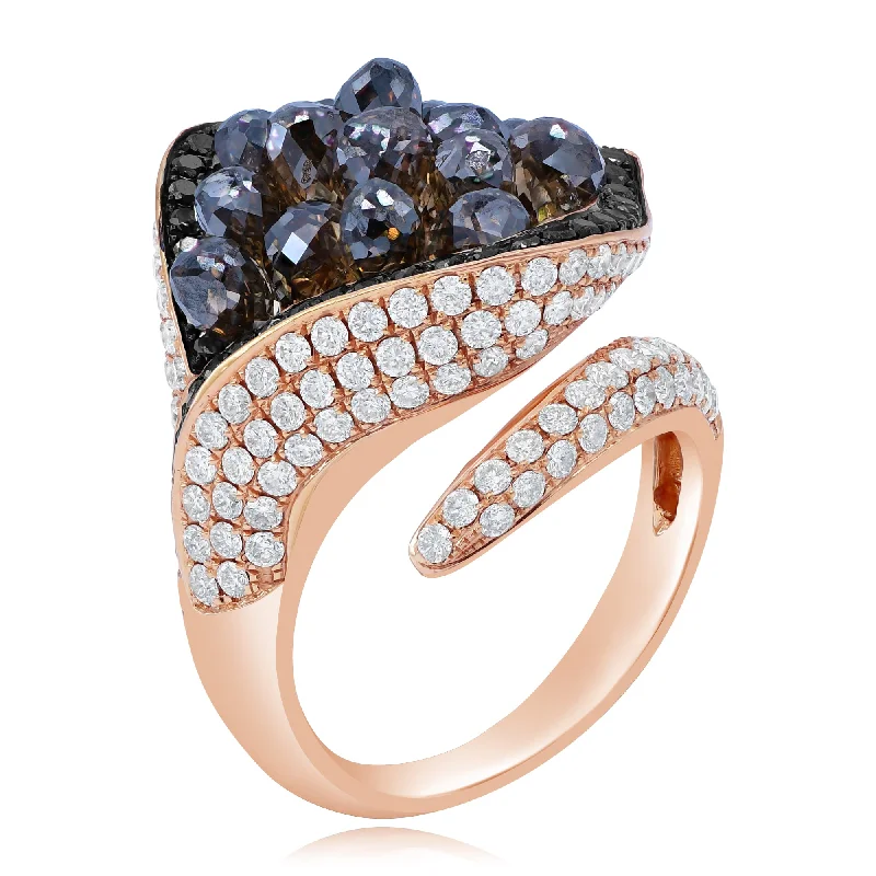 0.40ct Black, 1.95ct White and 7.46ct Fancy Diamond Ring set in 18KT Rose Gold / RC045