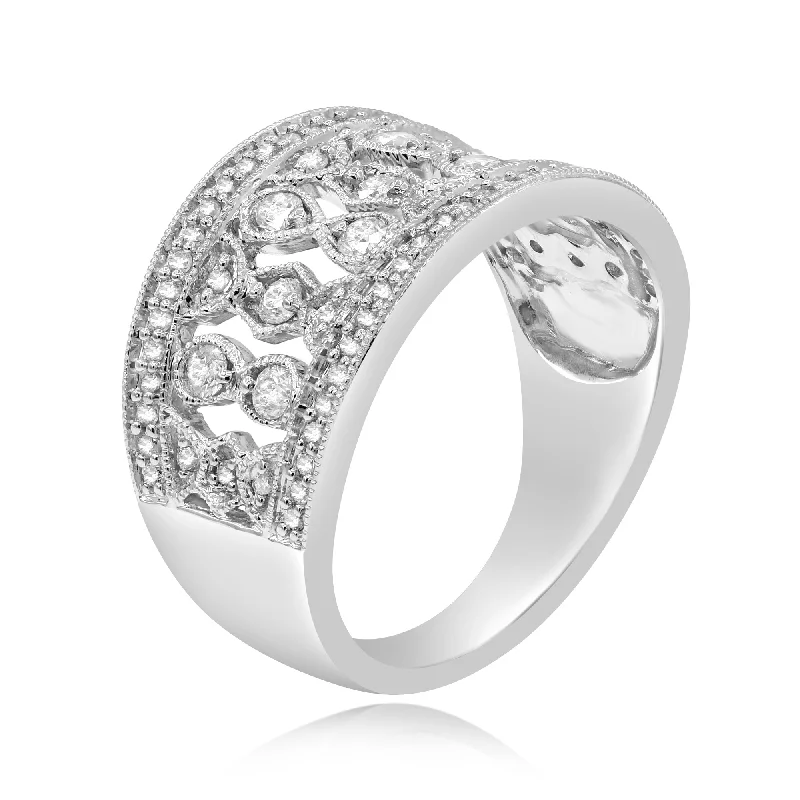 0.60ct Diamond Band Ring set in 14KT White Gold / JBBD40161