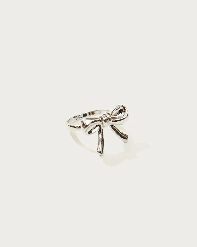 Silver Beloved Bow Ring