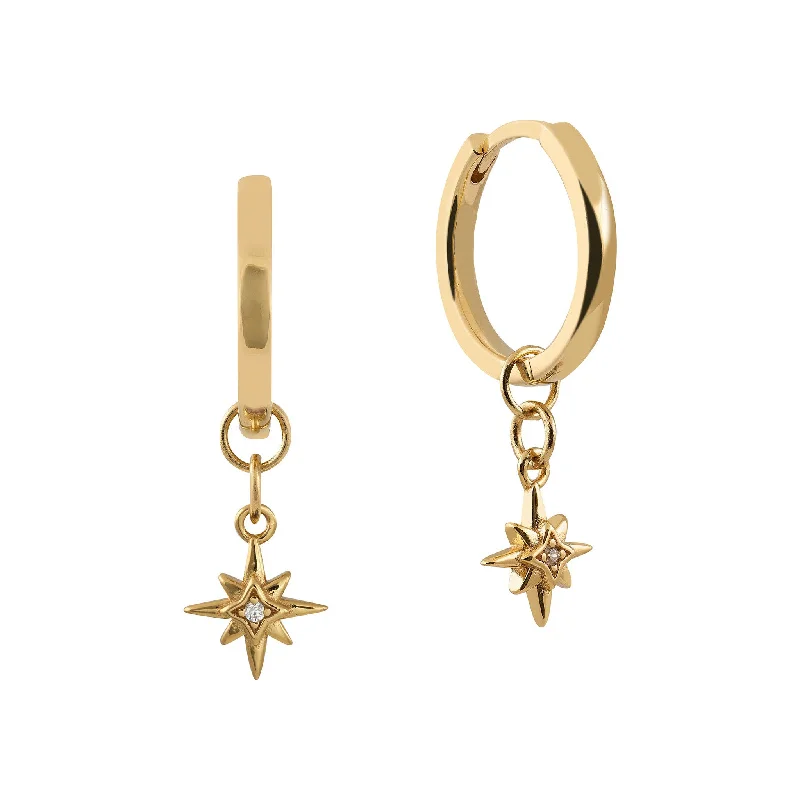 Star Charm Bar Hoops