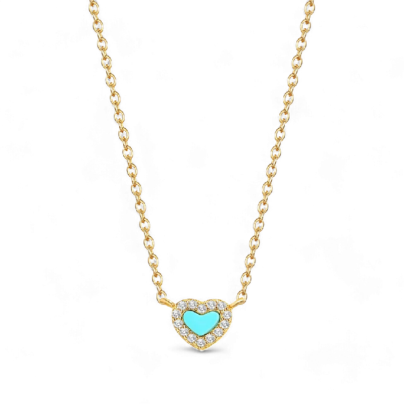 Tiny Turquoise Heart Choker