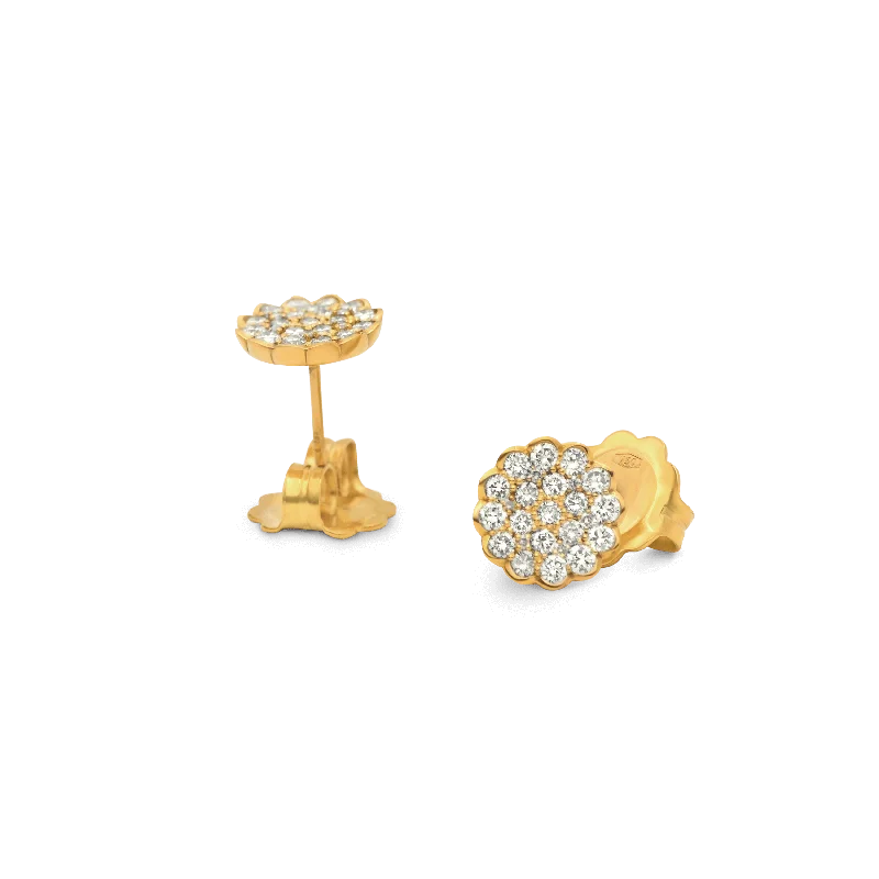 Earrings-18 Karat Solid Yellow Gold For Women