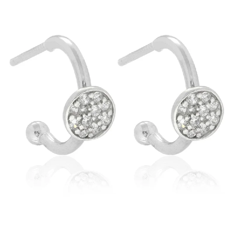 Molly and Emma Sterling Silver Children's CZ Circle Dangle Earrings