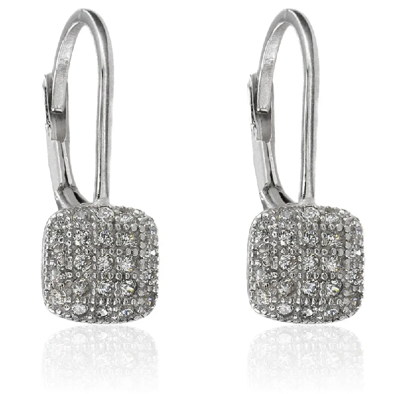 Molly and Emma Sterling Silver Cubic Zirconia Square Earrings