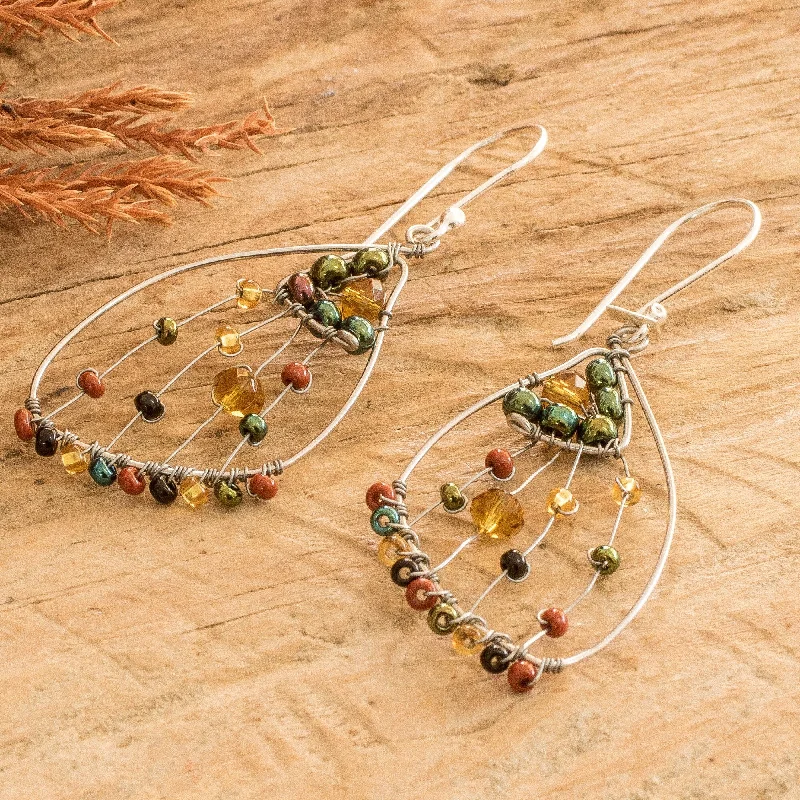 Novica Handmade Earthy Wings Of Freedom Beaded Dangle Earrings