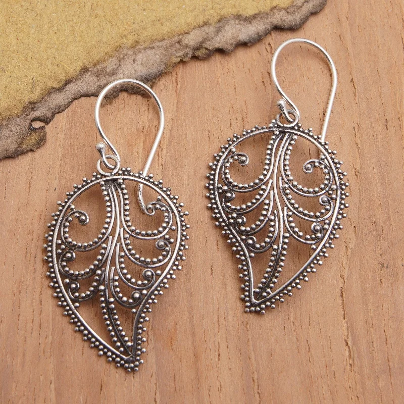 Novica Handmade Leaves Of Fall Sterling Silver Dangle Earrings