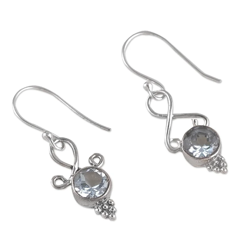 Novica Handmade Loyal Reflection Blue Topaz Dangle Earrings